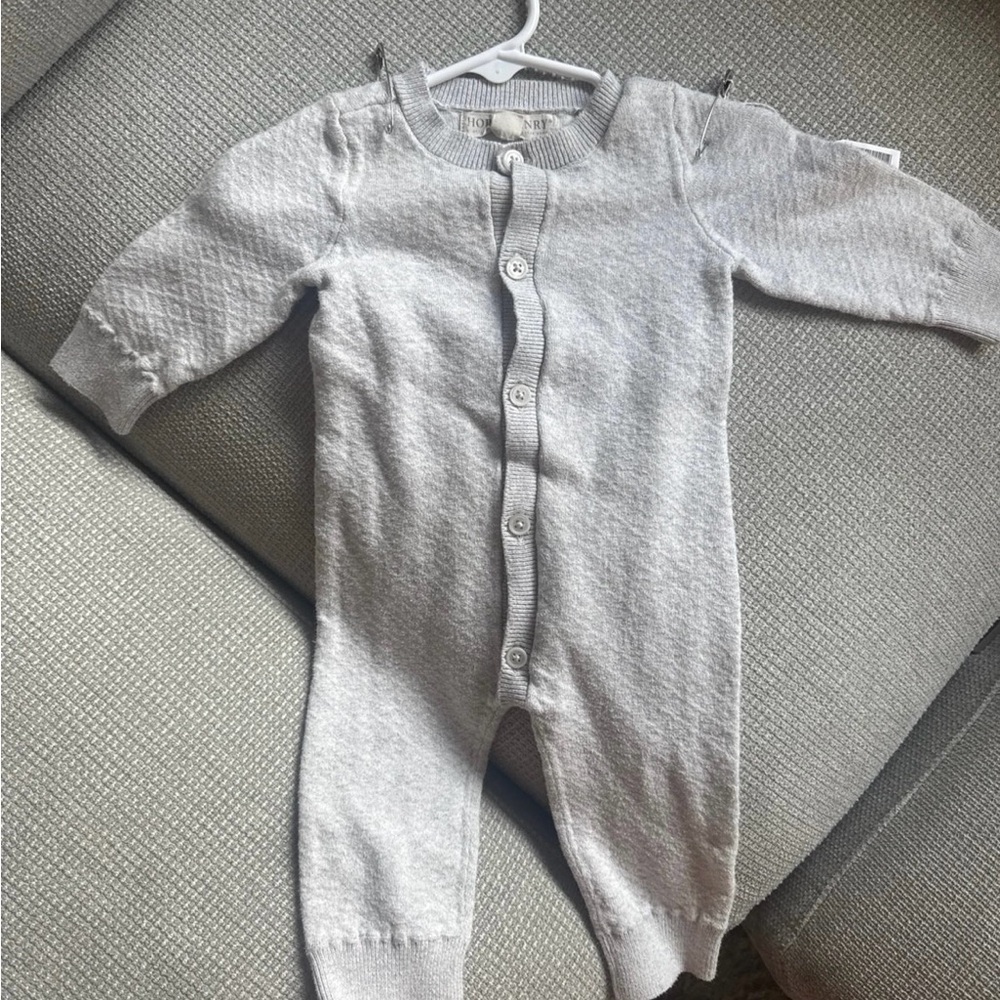 Hope and Henry cashmere Cozy Gray Kids One Piece